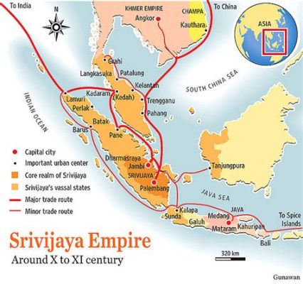  「Srivijaya王朝の興隆」: 南インドの仏教文化の影響とマレー半島の海上貿易ルートの確立